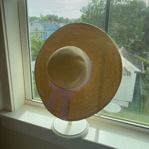 Crewcuts Straw Hat with Pink Ribbon